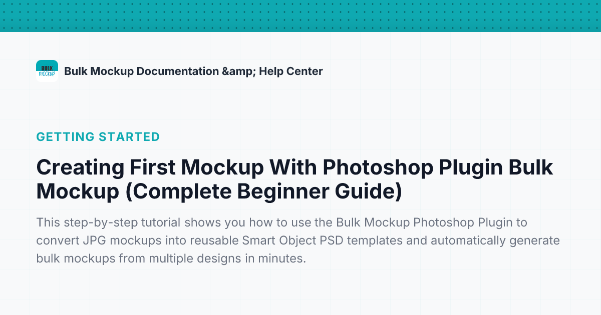Creating First Mockup With Photoshop Plugin Bulk Mockup (Complete ...