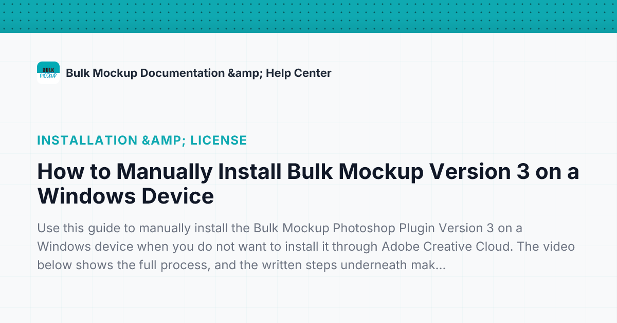 How to Manually Install Bulk Mockup Version 3 on a Windows Device ...