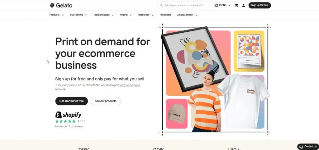 Gelato mockup site for clothing