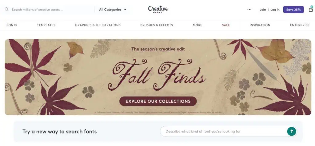 Creative Market homepage