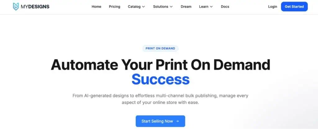 MyDesigns homepage