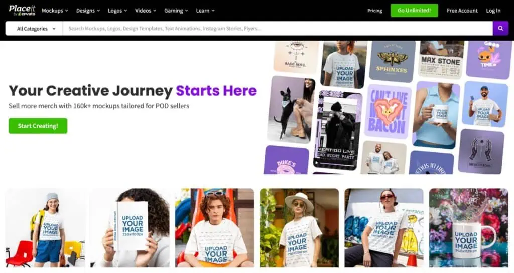 Placeit homepage