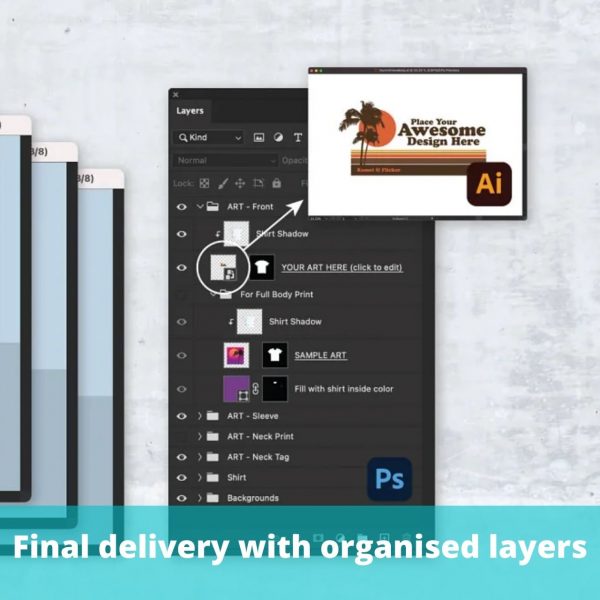 organised psd layers with smart object