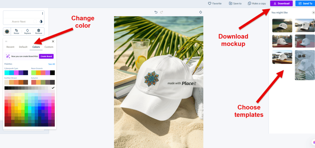 Placeit embroidery mockup generator