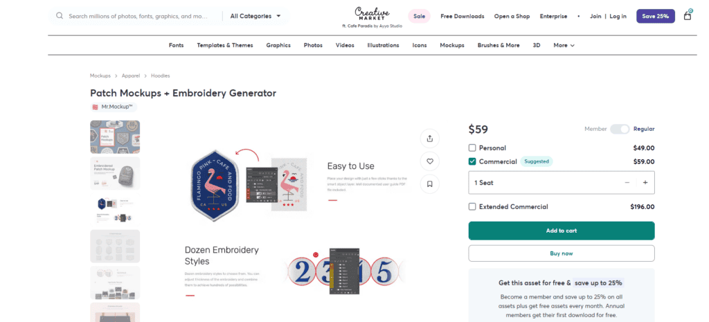 mockups + embroidery generator service