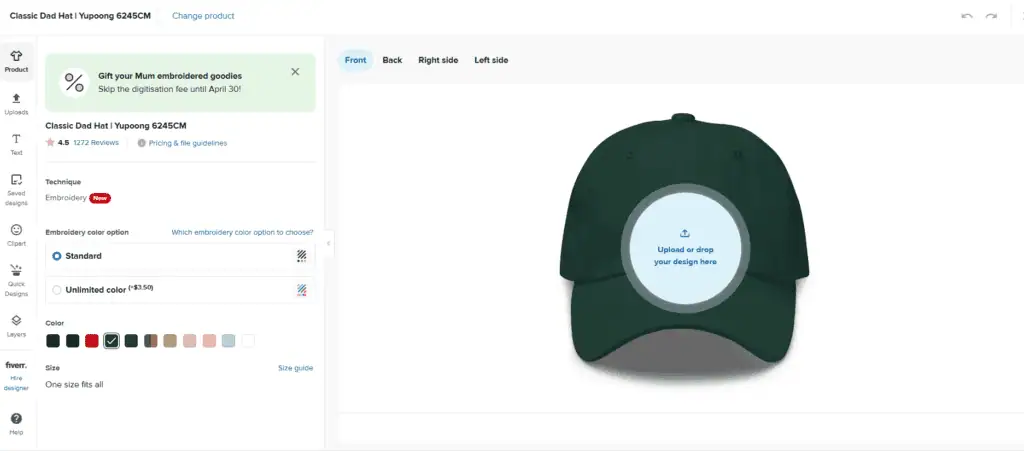 Click on ‘Upload Design’ or ‘Start Designing’