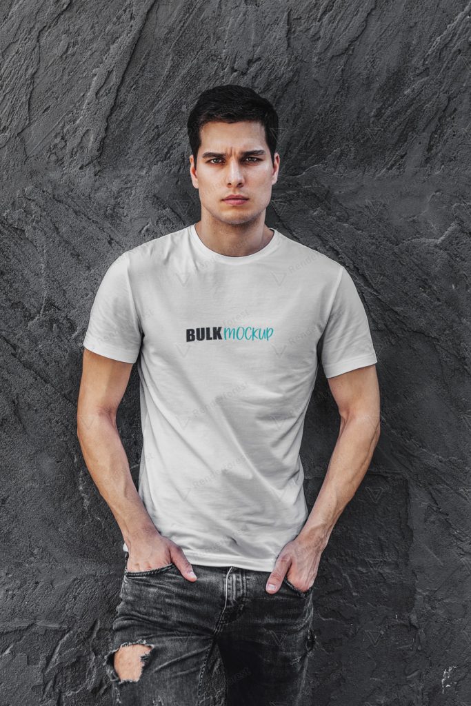 Tshirt Mockup with model made in renderforest
