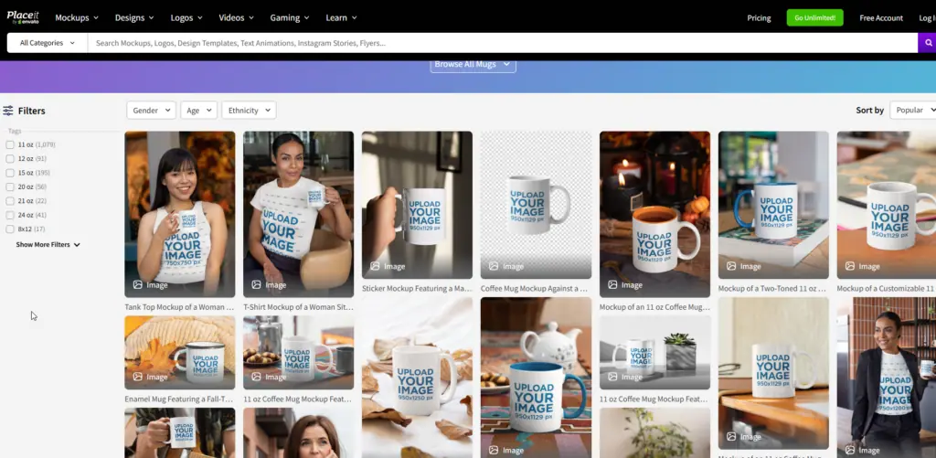 Placeit mug mockup generator