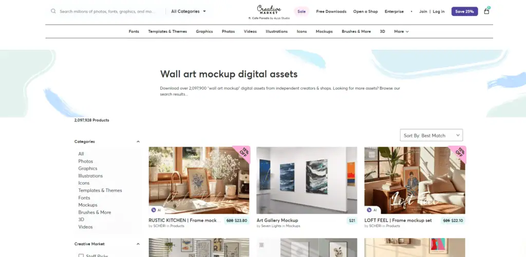 Creative market wall art templates PSD