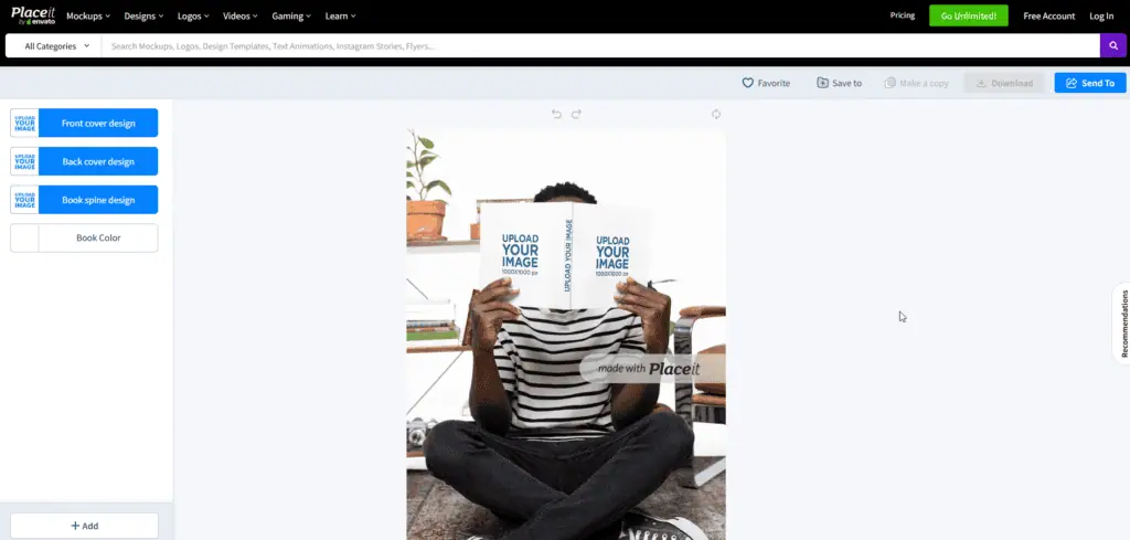 Placeit book mockup generator