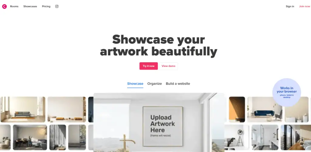 Canvy wall art mockup editor