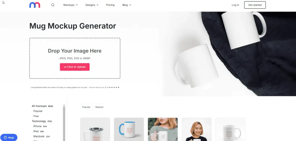 MediaModifier mug mockup generator