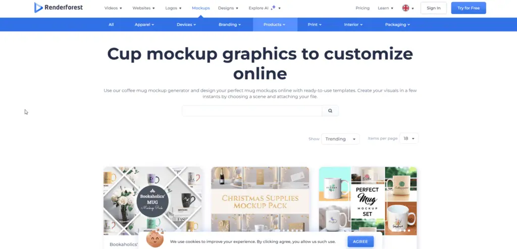 Renderforest mug mockup templates and generator