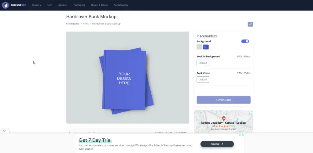 Mockupbro free book mockup generator online