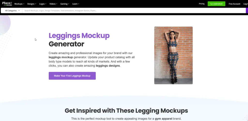 Placeit leggings mockup generator