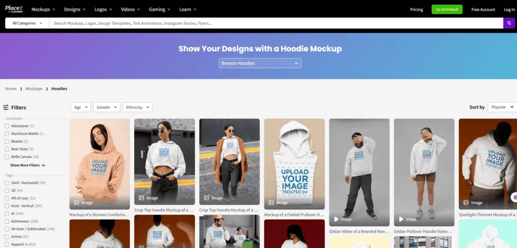 Placeit hoodie mockup generator