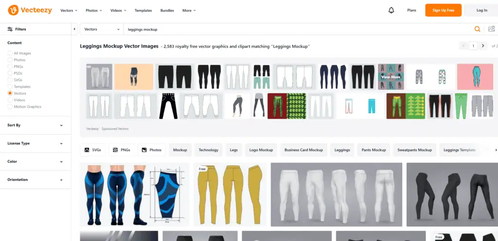 Vecteezy leggings mockups