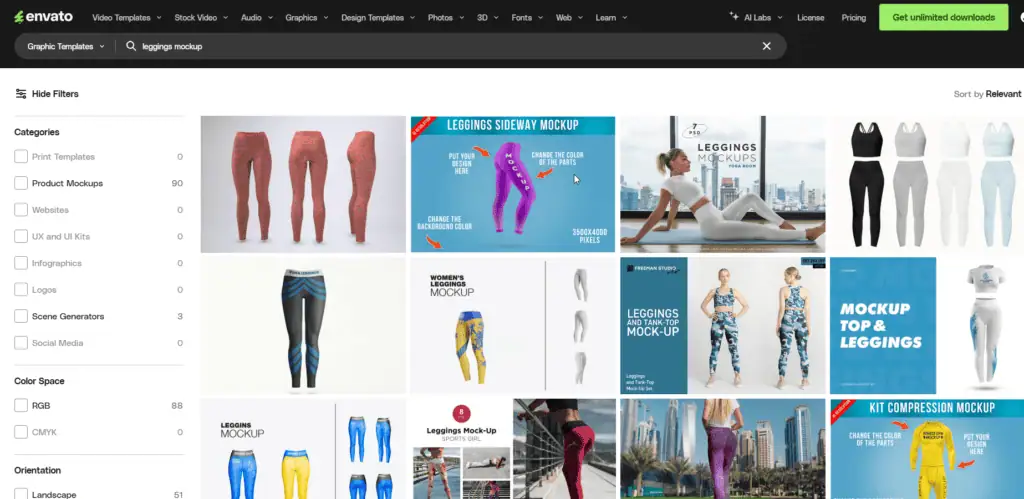 Envato Elements Leggings mockup