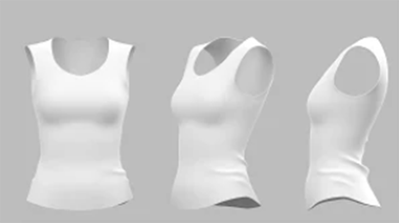3D White Sleeveless T shirt Mockup for Women