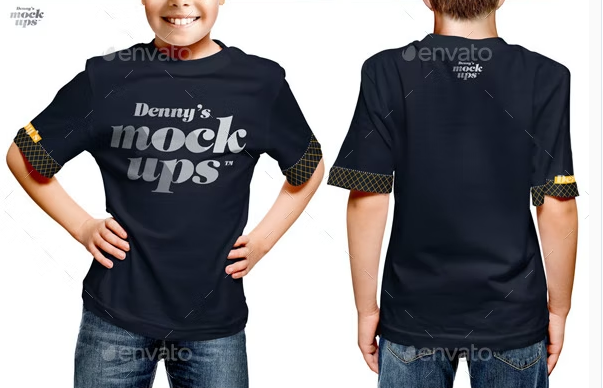 Black T shirt Mockup for Kids Black T shirt Mockup