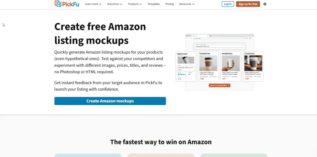 Pickfu Amazon mockup generator