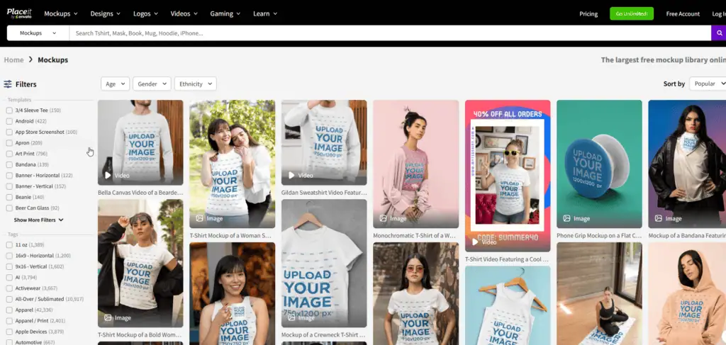 Placeit amazon mockup template