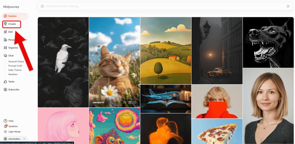 Go to create and enter prompt