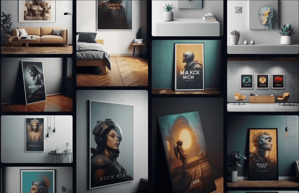 Find wall art mockups