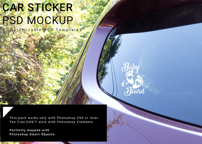 Ultra Realistic Car Sticker Mockup