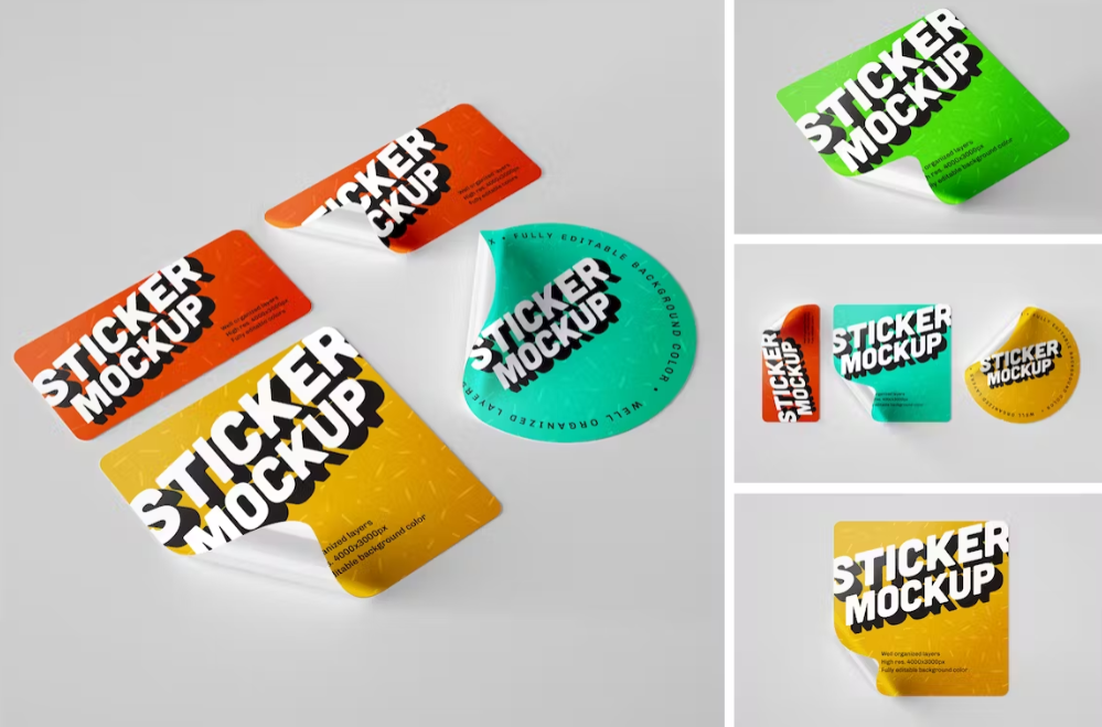 Glossy Sticker Mockup