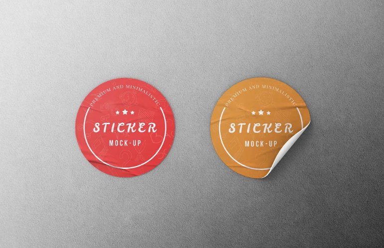 Ultra Realistic Sticker Mockup v-3