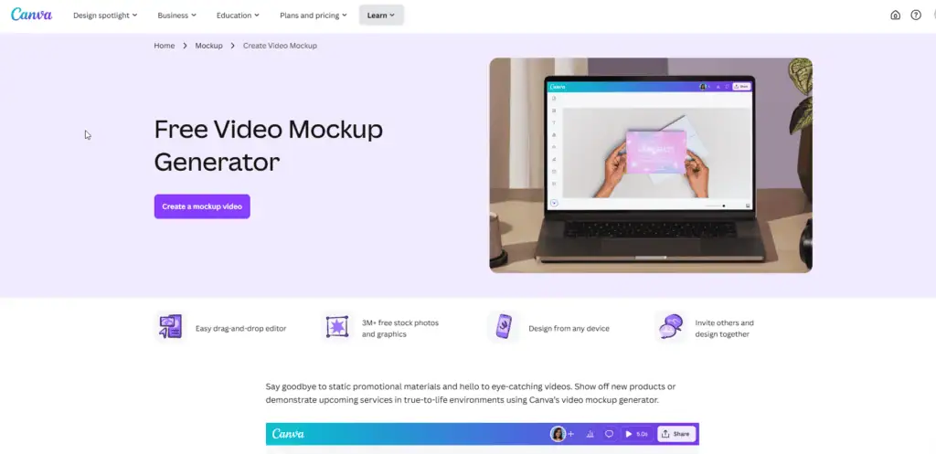Canva | Video Mockup Generators