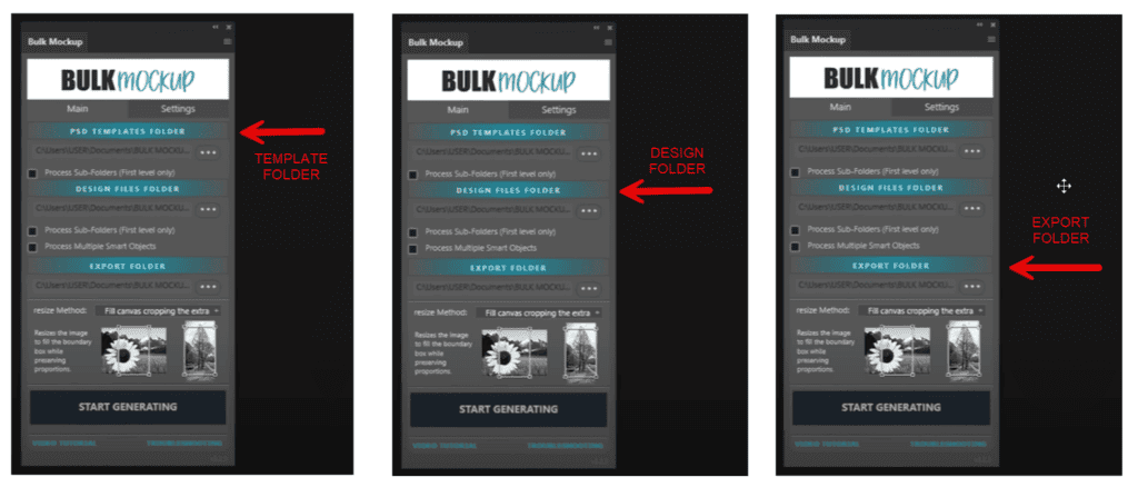 link three folder locations with Bulk Mockup