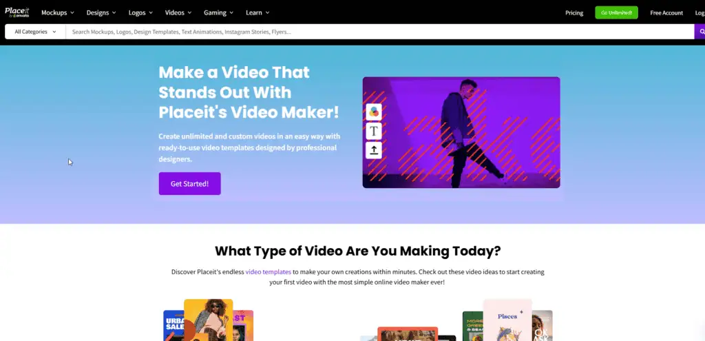 Placeit video mockup generator