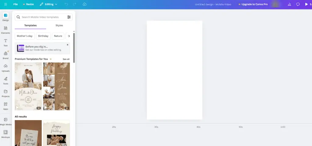 Redirected to video editor