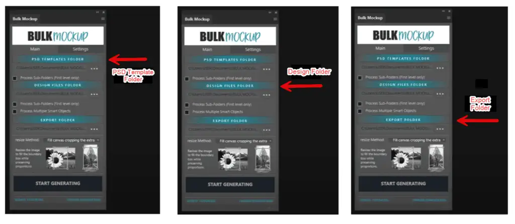 Select folders in plugin