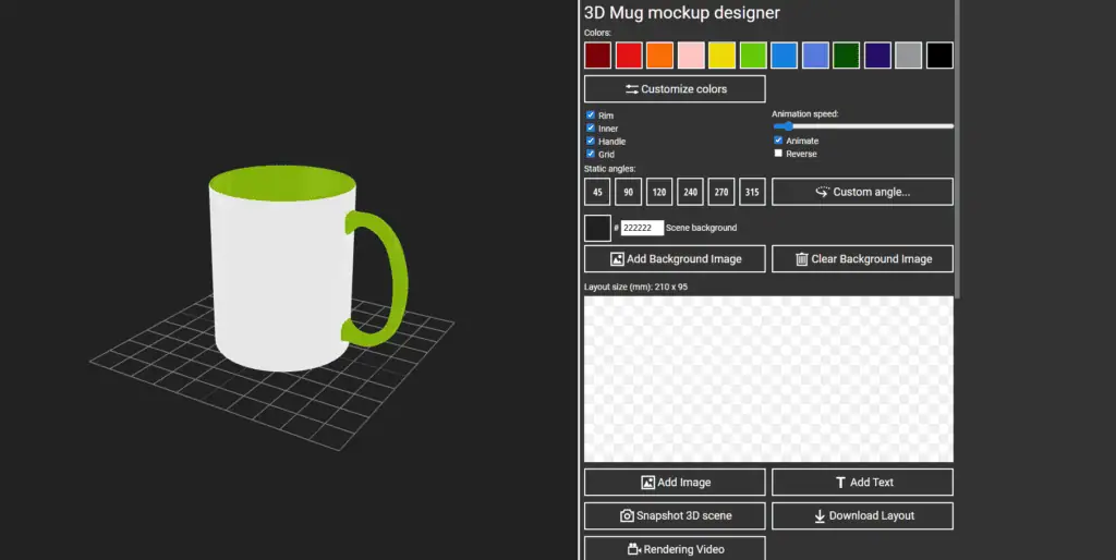 Mug3D mug mockup video generator