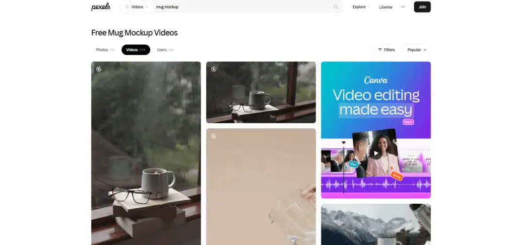 Pexels mug mockup videos