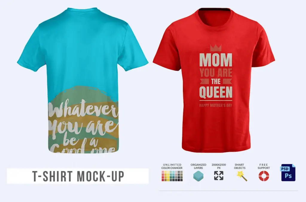 3D Front and Back T Shirt Mockup
