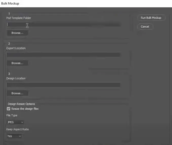 Bulk Mockup Interface