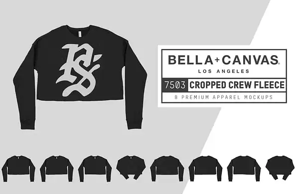 Cropped Sweatshirt Mockup Bella Canvas 7503 