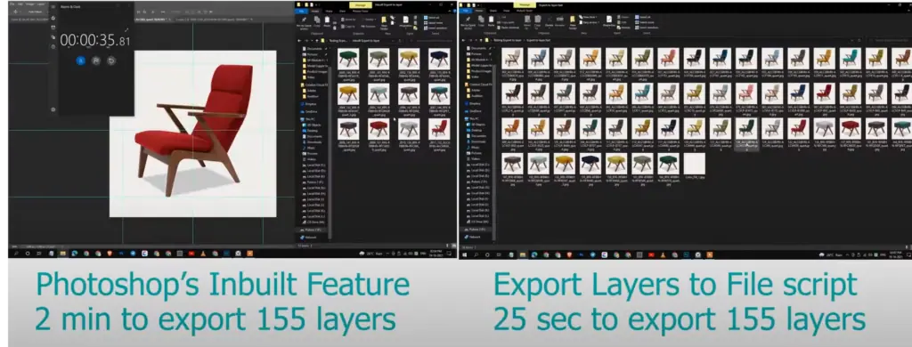 Export Layers to Files Fast vs Photoshops Inbuilt Feature Speed Test