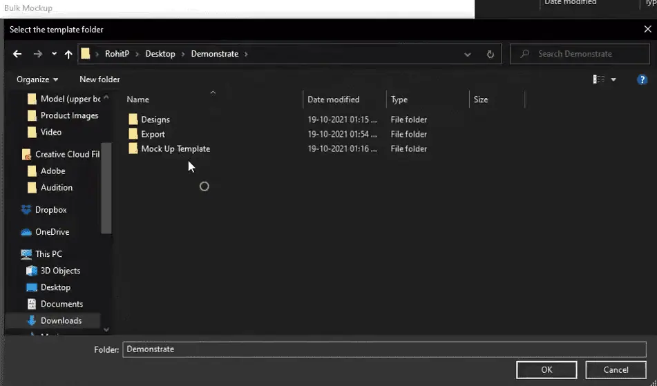 Making Three Separate Folders For Bulk Mockup