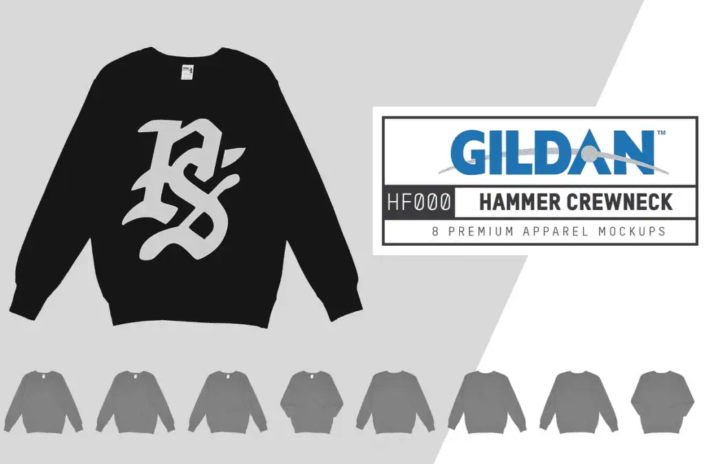 Sweatshirt Mockup Gildan HF000 Hammer Crew 