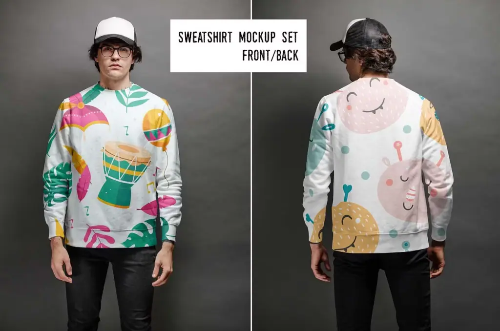Sweatshirt Mockup Set With Male Model
