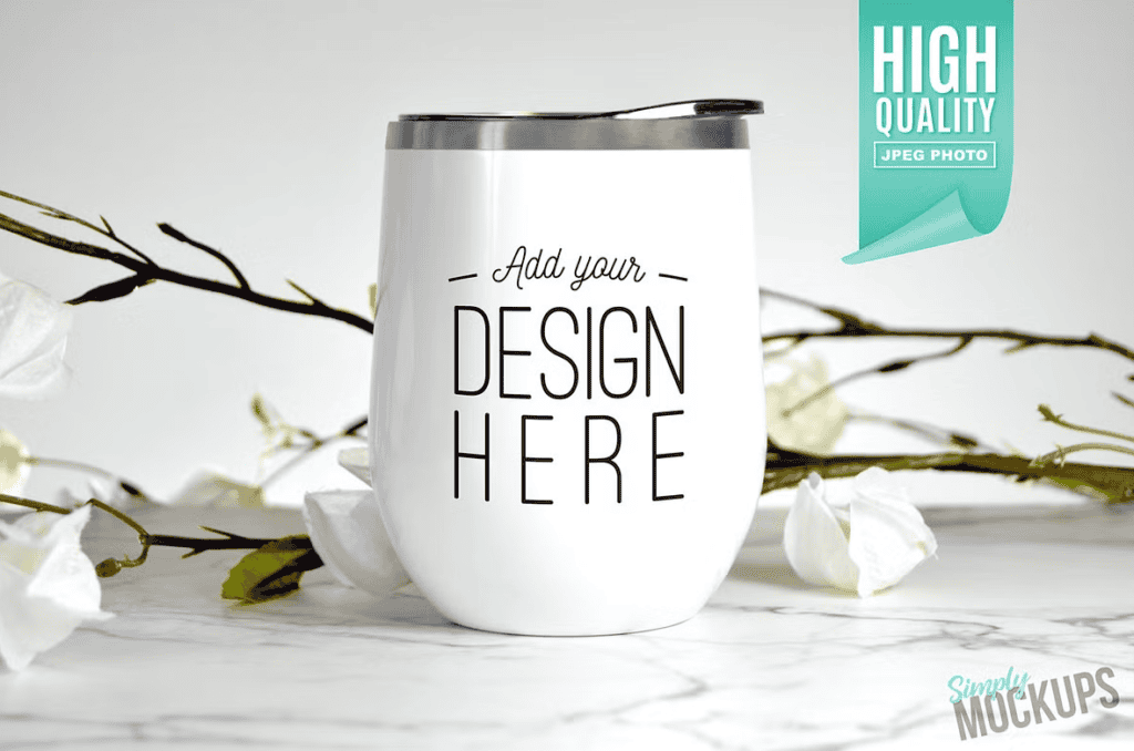 White Wine Tumbler Mockup
