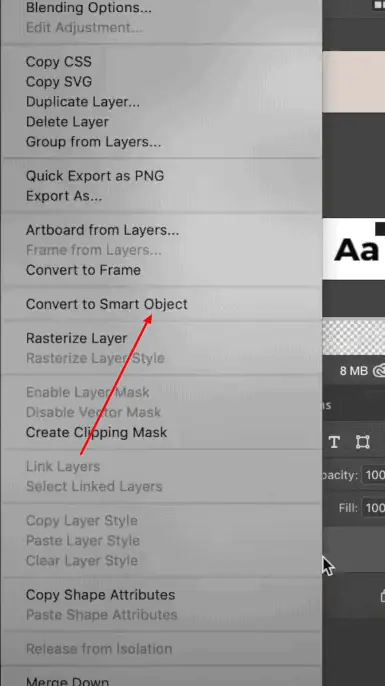 converting the rectangle to a smart object 