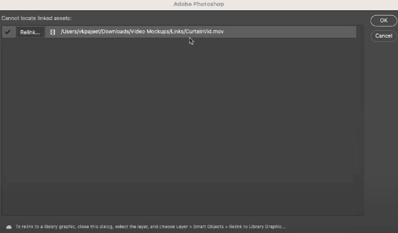 error while opening a video PSD file