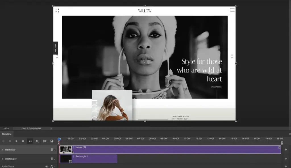 putting the video on the smart object and equalizing the rectangle with the video