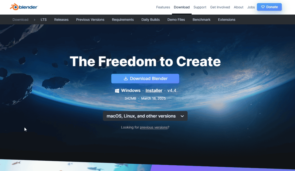 Download and isntall Blender